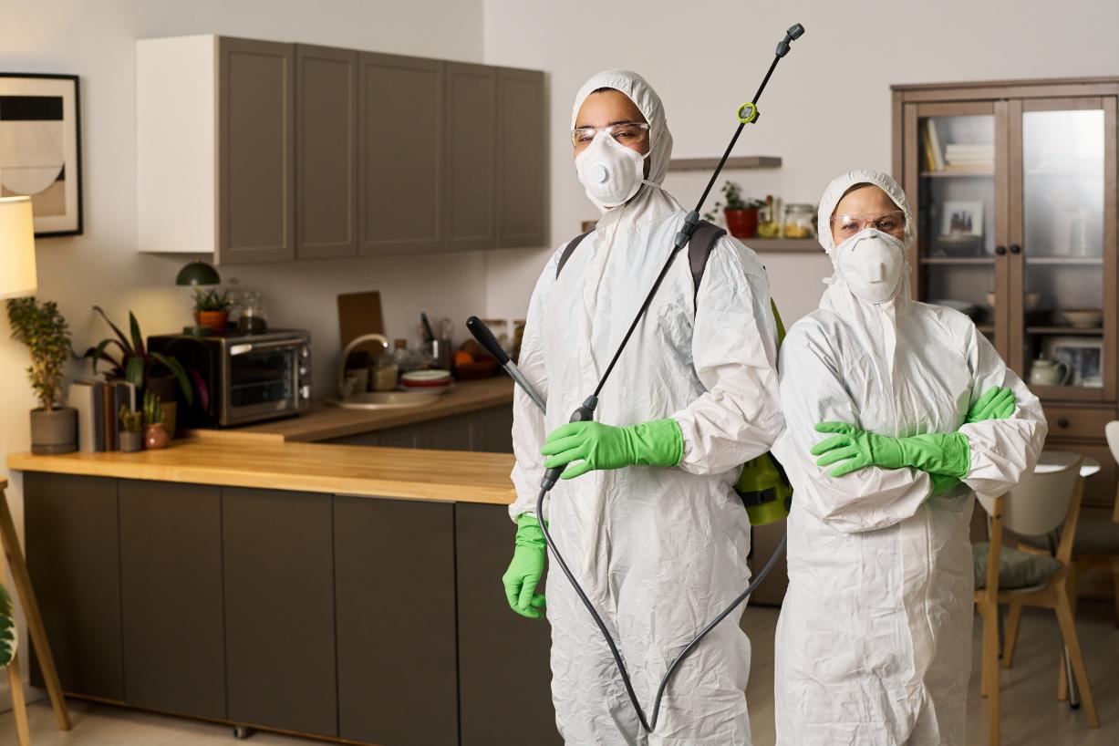 Professional pest control team